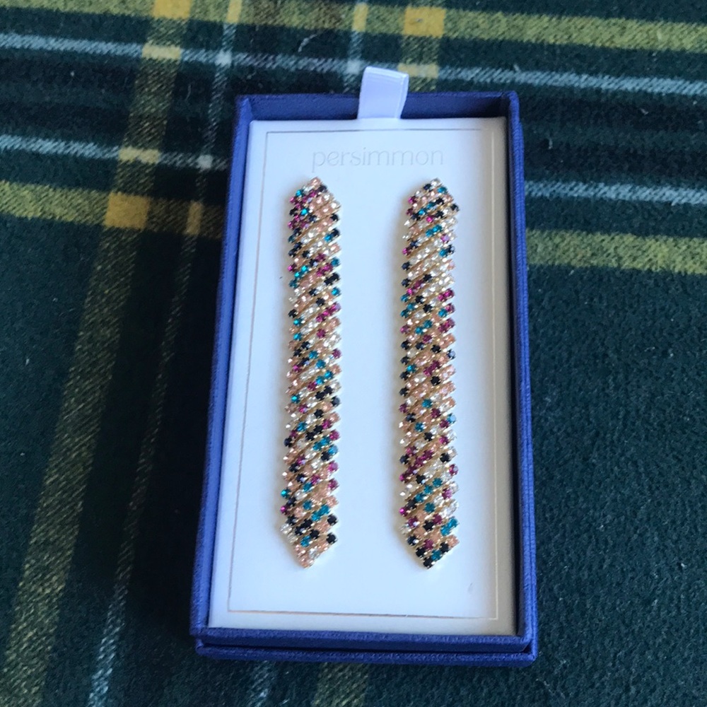 Persimmon rhinestone earrings